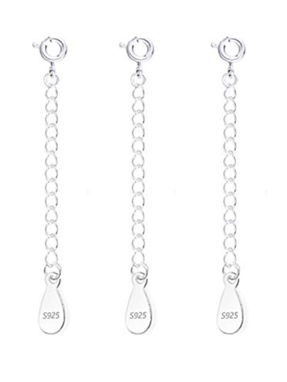 925 Sterling Silver Necklace Extenders for Women
